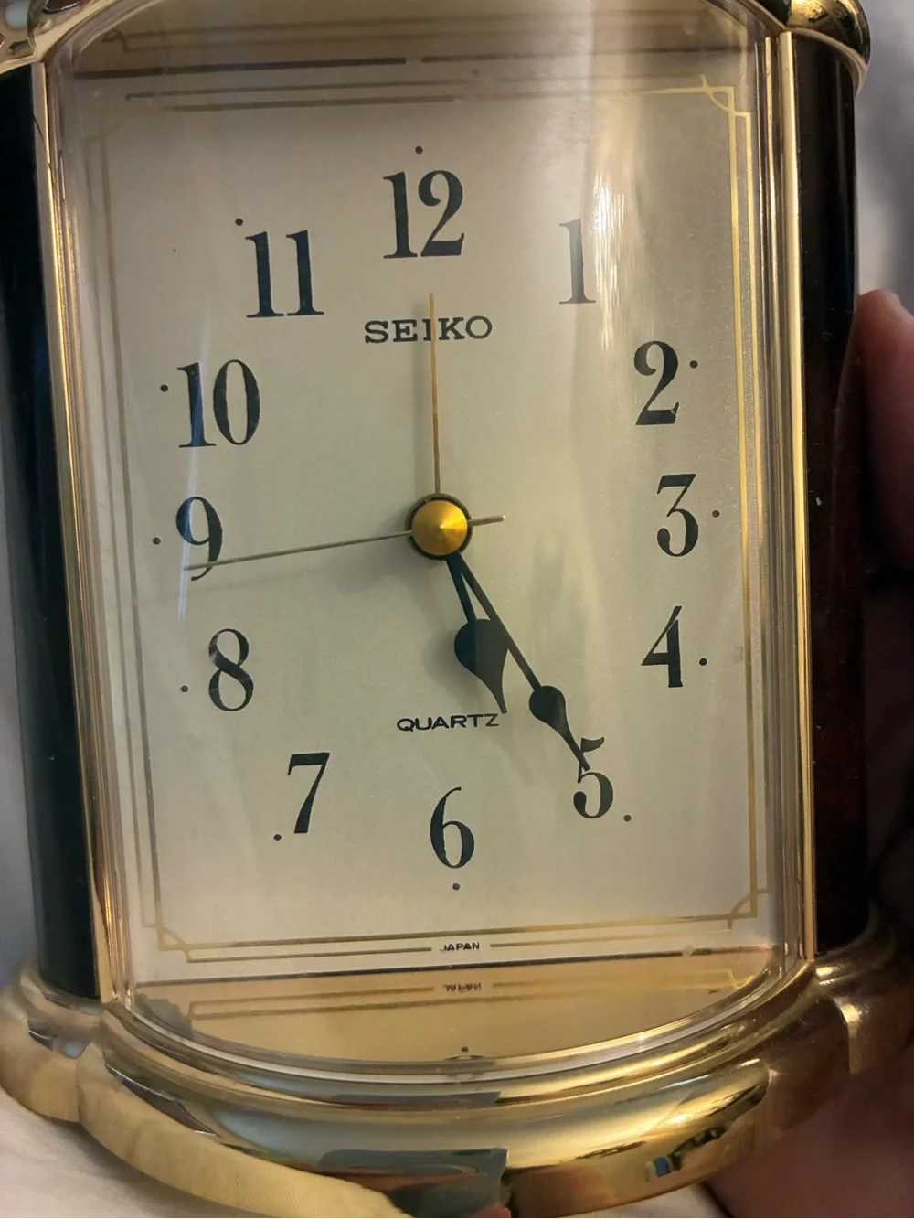 Seiko Gold and Black Desk Clock vintage